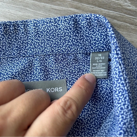 Michael Kors OEKO-TEX Non  Iron Printed Slim Fit Dress Shirt - Picture 6 of 14
